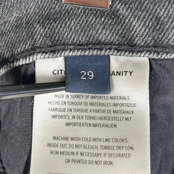 Citizens of Humanity Jolene Size 29 Jeans Denim Black Distressed High Rise - Picture 8 of 9